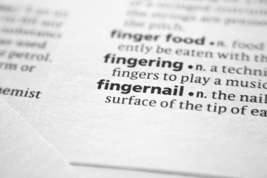 Sözlükte sözcük veya tümcecik Tırnak.