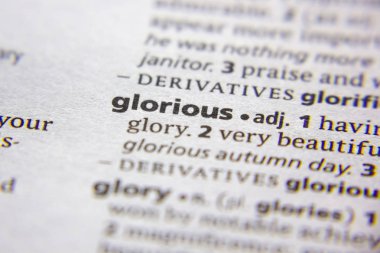 Kelime veya cümle Glorious bir sözlük.