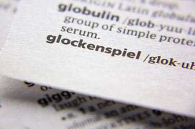 Kelime veya cümle Glockenspiel bir sözlük.