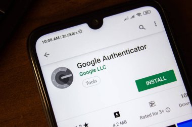 İvanovsk, Rusya-07 Temmuz 2019: akıllı telefon veya tablet ekranında Google Authenticator uygulaması.