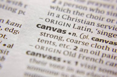 Sözlükteki sözcük veya tümcecik Tuval.