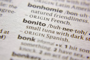 Sözlükte Kelime veya ifade Bonito.