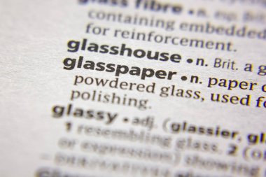 Sözlükteki sözcük veya tümcecik Glasspaper.