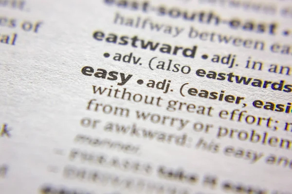 Word or phrase Easy in a dictionary. — Stock Photo, Image