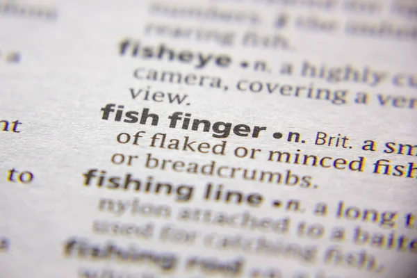 Λέξη ή φράση ψάρι δάχτυλο σε ένα λεξικό. — Φωτογραφία Αρχείου