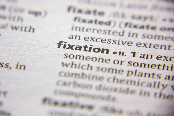 Palavra ou frase Fixação em um dicionário . — Fotografia de Stock