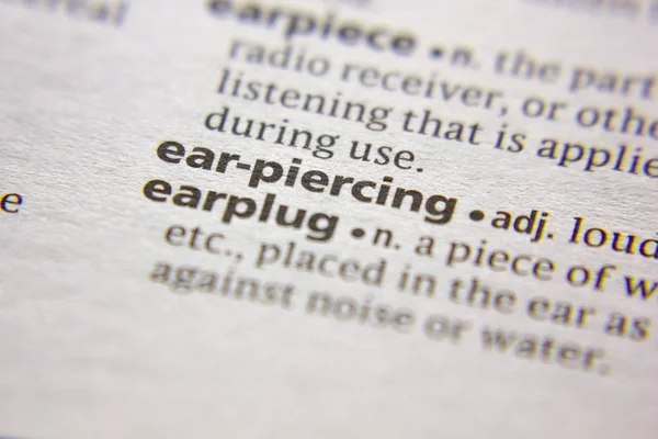 Word or phrase Ear-piercing in a dictionary.