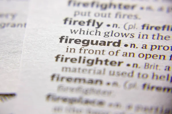 Sözlükte Sözcük veya ifade Fireguard.