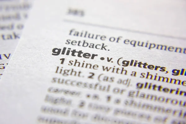 Palavra ou frase Brilho em um dicionário . — Fotografia de Stock