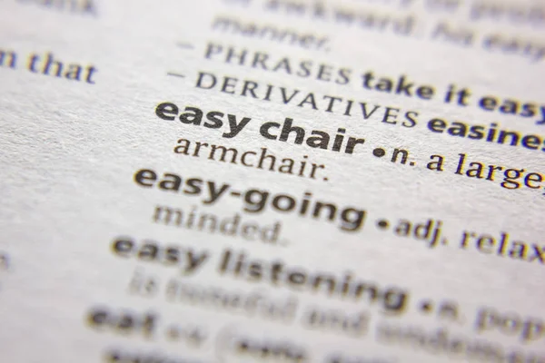 Słowo lub wyrażenie łatwe krzesło w słowniku. — Zdjęcie stockowe
