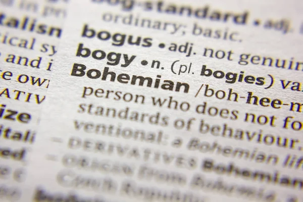 stock image Word or phrase Bohemian in a dictionary.