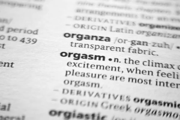 Word or phrase Orgasm in a dictionary. — Stock Photo, Image