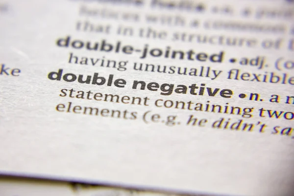 Word or phrase Double negative in a dictionary. — Stock Photo, Image