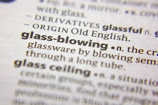 Kelime veya cümle cam-bir sözlük üfleme.