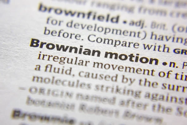 Sözlükteki sözcük veya tümcecik Brownhareketi.