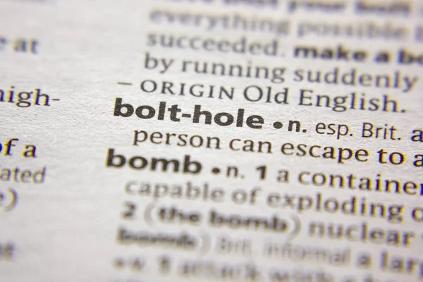 Sözlükteki sözcük veya tümcecik Cıvata deliği.