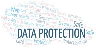 Veri koruma kelime bulutu. Yalnızca metin ile yapılan wordcloud.