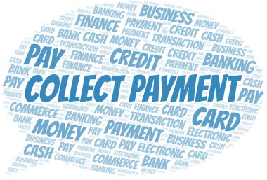 Ödeme kelime bulutu topla. Yalnızca metin ile yapılan vektör.