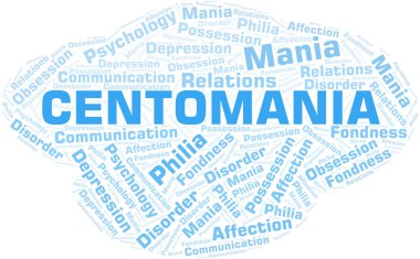 Centomania kelime bulutu. Sadece metin ile yapılan Mania türü.