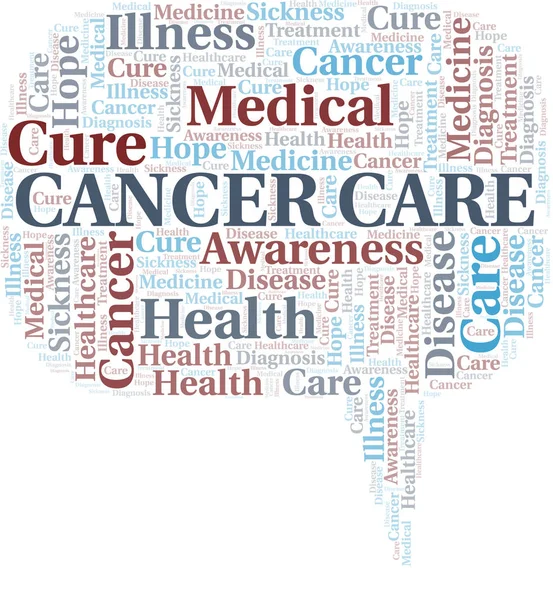 Cancer Care word cloud. Vector made with text only. — Stock Vector