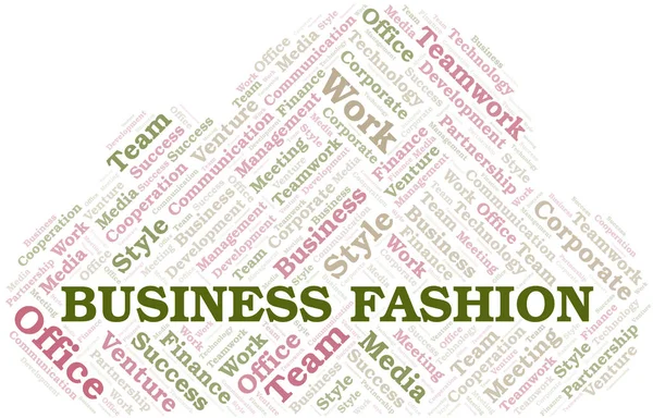 Business Fashion nuage de mots. Collage réalisé uniquement avec du texte . — Image vectorielle