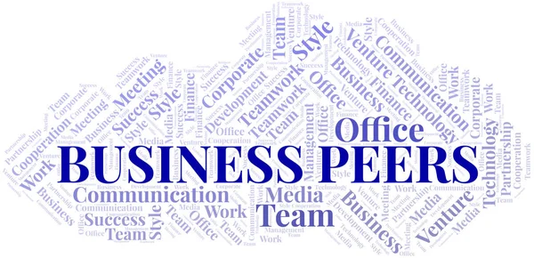 Business Peers nube de palabras. Collage hecho solo con texto . — Vector de stock