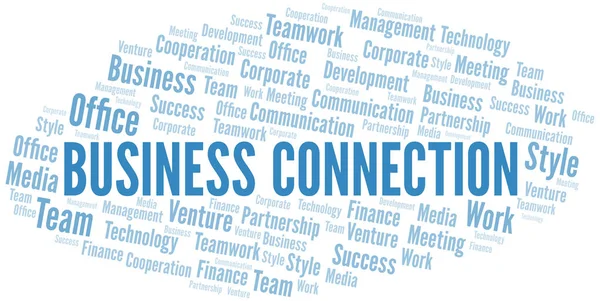 Business Connection word cloud. Collage made with text only. — Stock Vector