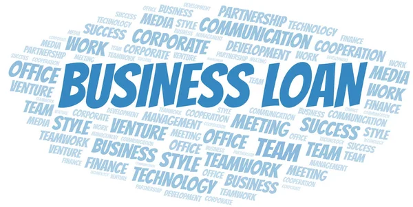 Business Loan parola cloud. Collage realizzato solo con testo . — Vettoriale Stock