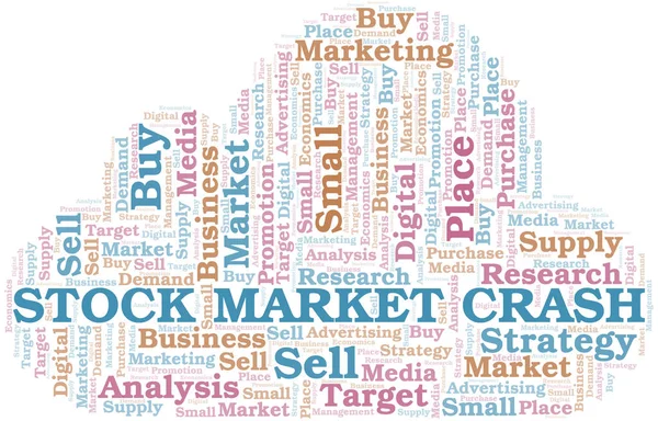 Stock Market Crash word cloud. Vector made with text only. — Stock Vector