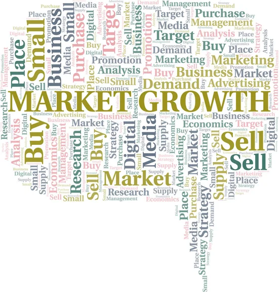 Market Growth palabra nube. Vector hecho solo con texto . — Archivo Imágenes Vectoriales