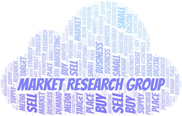 Grupo de Pesquisa de Mercado nuvem de palavras. Vetor feito apenas com texto . — Vetor de Stock