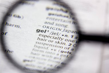 Kelime veya ifade jel bir sözlük.