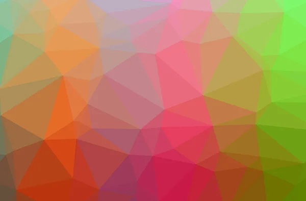 일러스트 레이 션의 추상 그린, 오렌지, 핑크, 빨강 수평 낮은 폴 리 배경. 아름 다운 다각형 디자인 패턴. — 스톡 사진