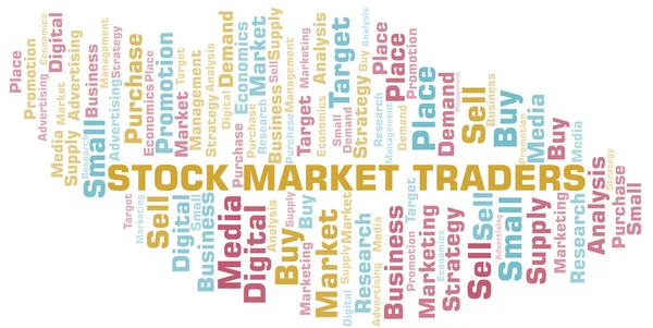 Stock Market Traders word cloud. Vector made with text only. — Stock Vector