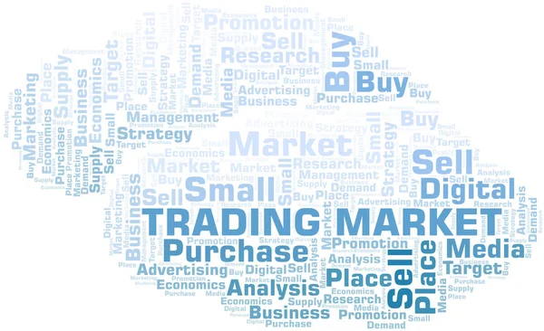 Trading Market word cloud. Vector made with text only. — Stock Vector