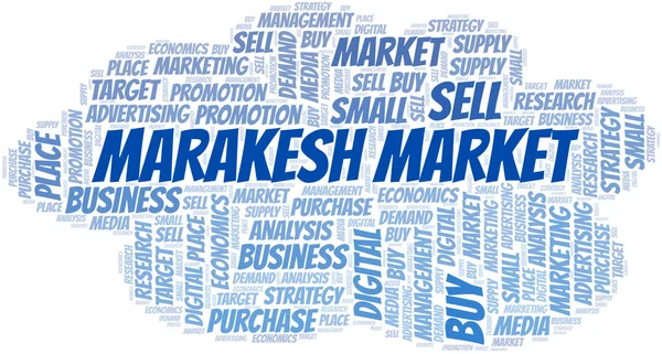 Marakesh Market word cloud. Vecteur réalisé uniquement avec du texte . — Image vectorielle