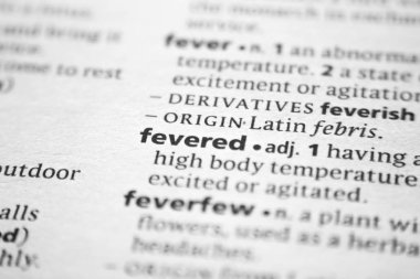 Kelime veya cümle bir sözlükte fevered.