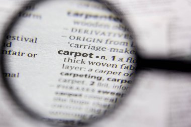 Kelime veya cümle bir sözlük halı.