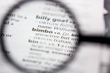 Kelime veya cümle bir sözlük Bimbo.