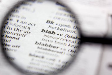 Kelime veya cümle blab bir sözlük.