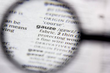 Bir sözlükte kelime veya ifade gazlı bez.