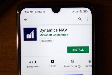İvanovsk, Rusya-07 Temmuz 2019: akıllı telefon veya tablet ekranında Dynamics NAV uygulaması.