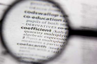 Sözlükte sözcük veya tümcecik katsayısı.