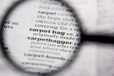 Kelime veya cümle bir sözlük halı çantası.