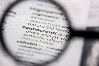 Kelime veya cümle Cognoscenti bir sözlük.