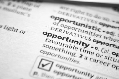 Sözlükte kelime veya cümle fırsatı.