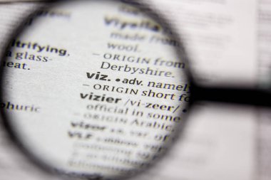 Kelime veya ifade viz bir sözlük.