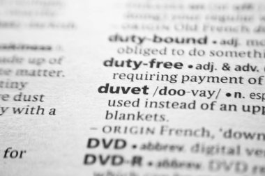 Sözlükte kelime veya cümle Duvet.