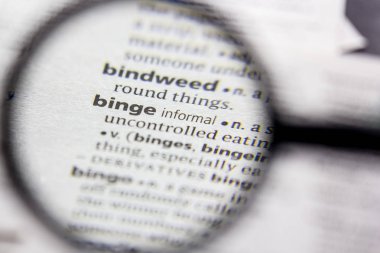 Sözlükte kelime veya cümle Binge.