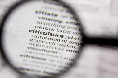 Bir sözlükte kelime veya cümle Viticulture.